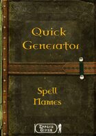Quick Generator - Spell Names