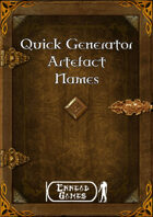 Quick Generator - Artefact Name