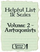 Helpful List 1K Series - 2 - Antagonists