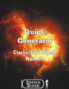 Quick Generator Curse/Evil Spell Names