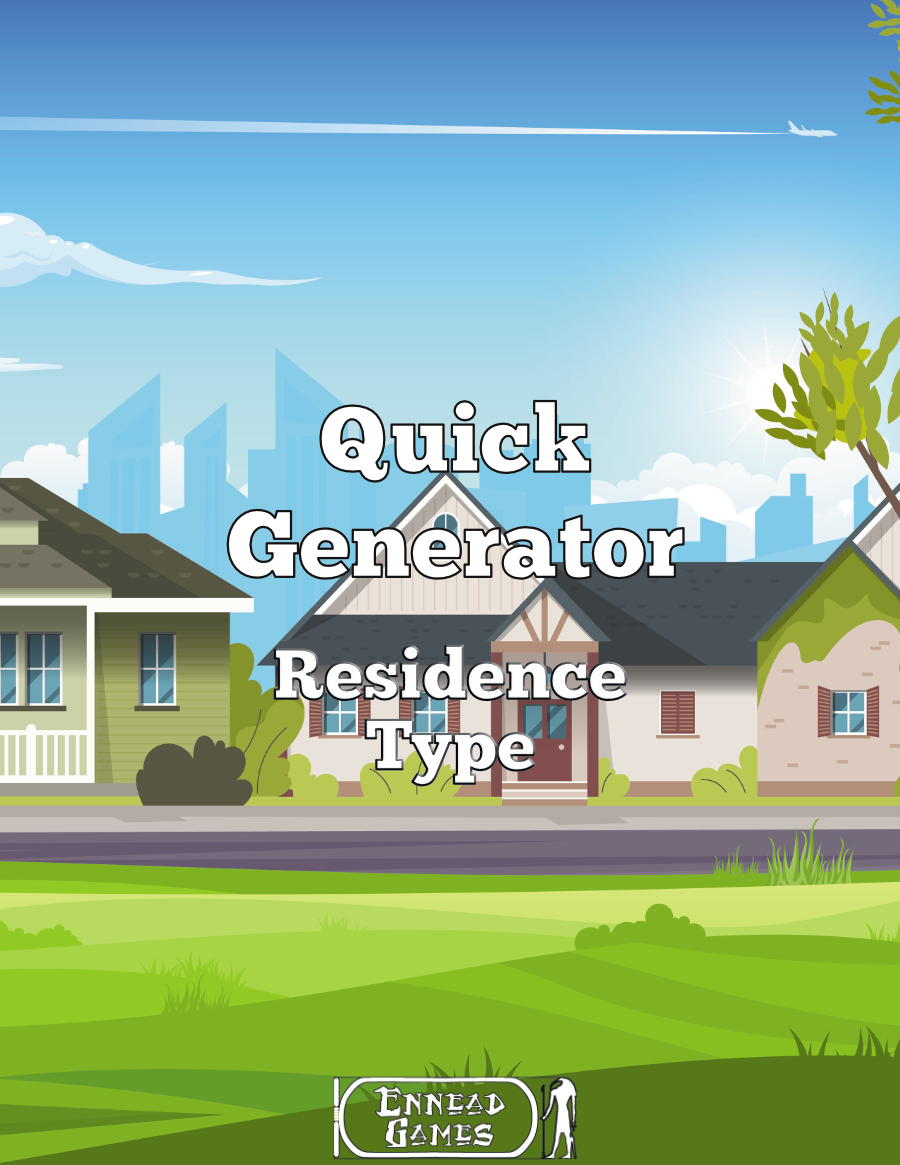 Quick Generator Residence type - Ennead Games | Quick Gens | DriveThruRPG