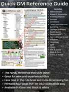 Quick GM Reference Guide