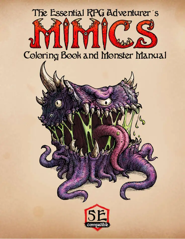 Mimics Monster Manual and Coloring Book 5e Compatible - Damjan