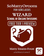 SoMattyOptions for Subclasses 5e - Wizard - School of Arcane Infusions FREE Tier 1 Preview
