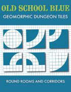 Old School Blue Geomorphic Tiles - Round