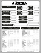 Action Movie Physics Fillable Character Sheet