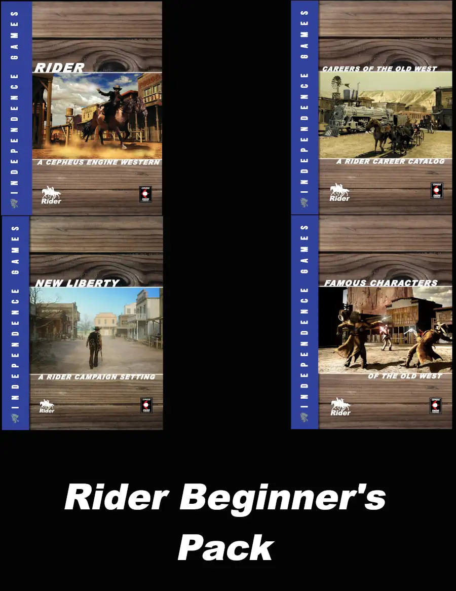 Rider Beginner's Pack [BUNDLE] - Independence Games | Rider | DriveThruRPG