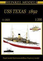 1/200 1892 USS Texas Battleship Paper Model