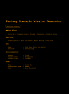 Fantasy Scenario Generator