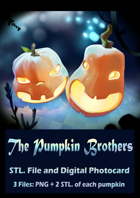 Fantasy Halloween 3D Pumpkin STL and Digital Photocard