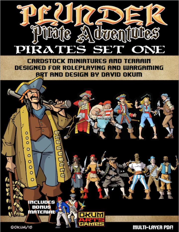 Plunder: Pirate Adventures Paper Miniature Pirates Set One