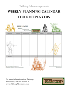Weekly Planning Calendar