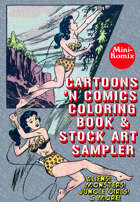 Cartoons 'N Comics Coloring Book & Stock Art Sampler