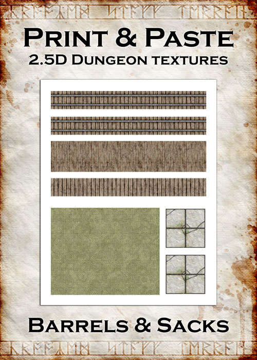Print & Paste Dungeon textures: Barrels & Sacks