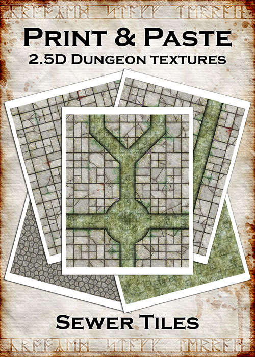 Print & Paste Dungeon textures: Sewer Tiles