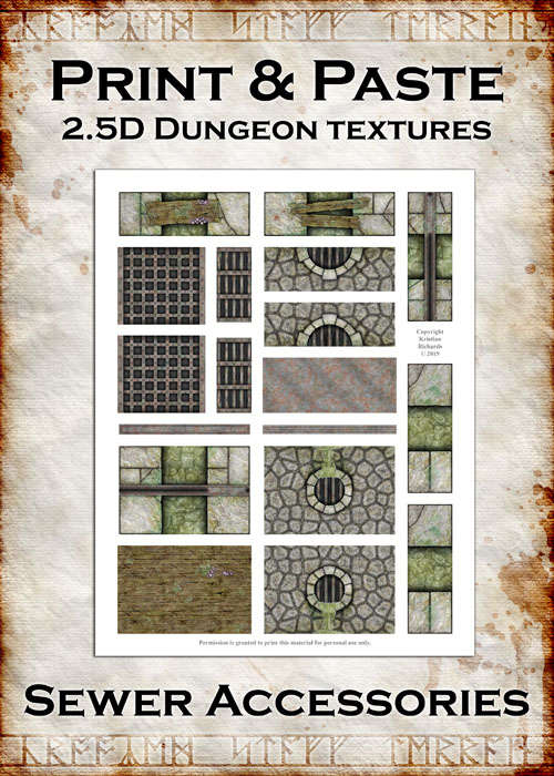 Print & Paste Dungeon textures: Sewer Accessories