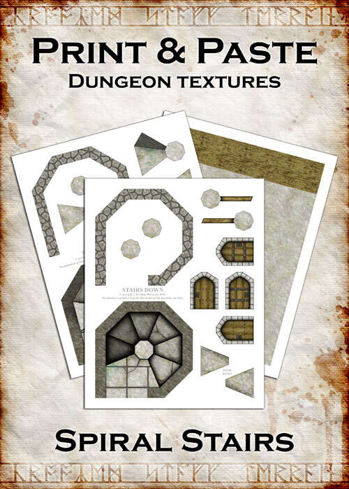 Print & Paste Dungeon Textures: Spiral Stairs