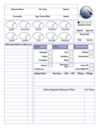Alpha Chronicles Second Edition Non-fillable Character Sheet