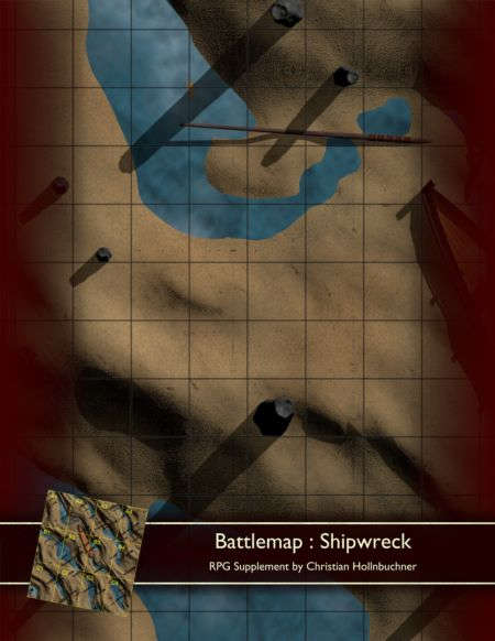 Battlemap : Shipwreck - Christian Hollnbuchner | Battlemaps | DriveThruRPG