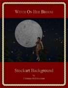 Witch On Her Broom : Stockart Background