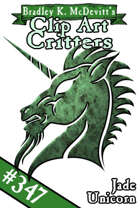 Clipart Critters 347 - jade unicorn