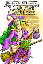 Clipart Critters 439 - Happy Witch