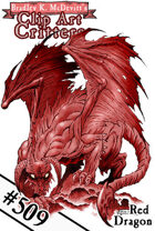 Clipart Critters 509 - Red Dragon
