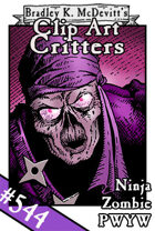 Clipart Critters 544-Ninja Zombie