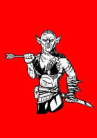 Stock Art - Rob Necronomicon - A lady orc pulling an arrow out of her shoulder