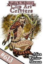 Clipart Critters 613-Alien Shaman-Warrior