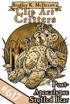 Clipart Critters 617-Post-Apocalypse Stuffed Bear