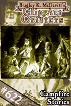 Clipart Critters 622-Campfire Stories