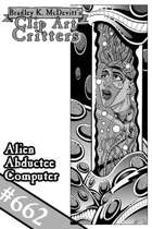 Clipart Critters 662-Alien Abductee Computer