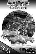 Clipart Critters 675-Stitched Up Zombie