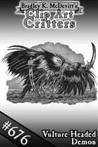 Clipart Critters 676-Vulture Headed Demon