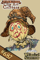 Clipart Critters 687-Whimsical Scarecrow