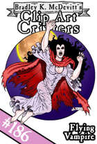 Clipart Critters 186 - Flying Vampire