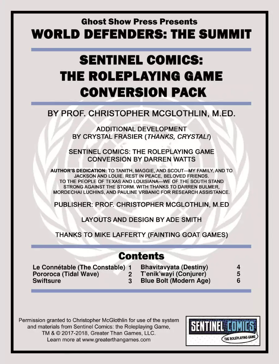 [Sentinels Comics: The RPG] World Defenders: The Summit - Enhanced ...