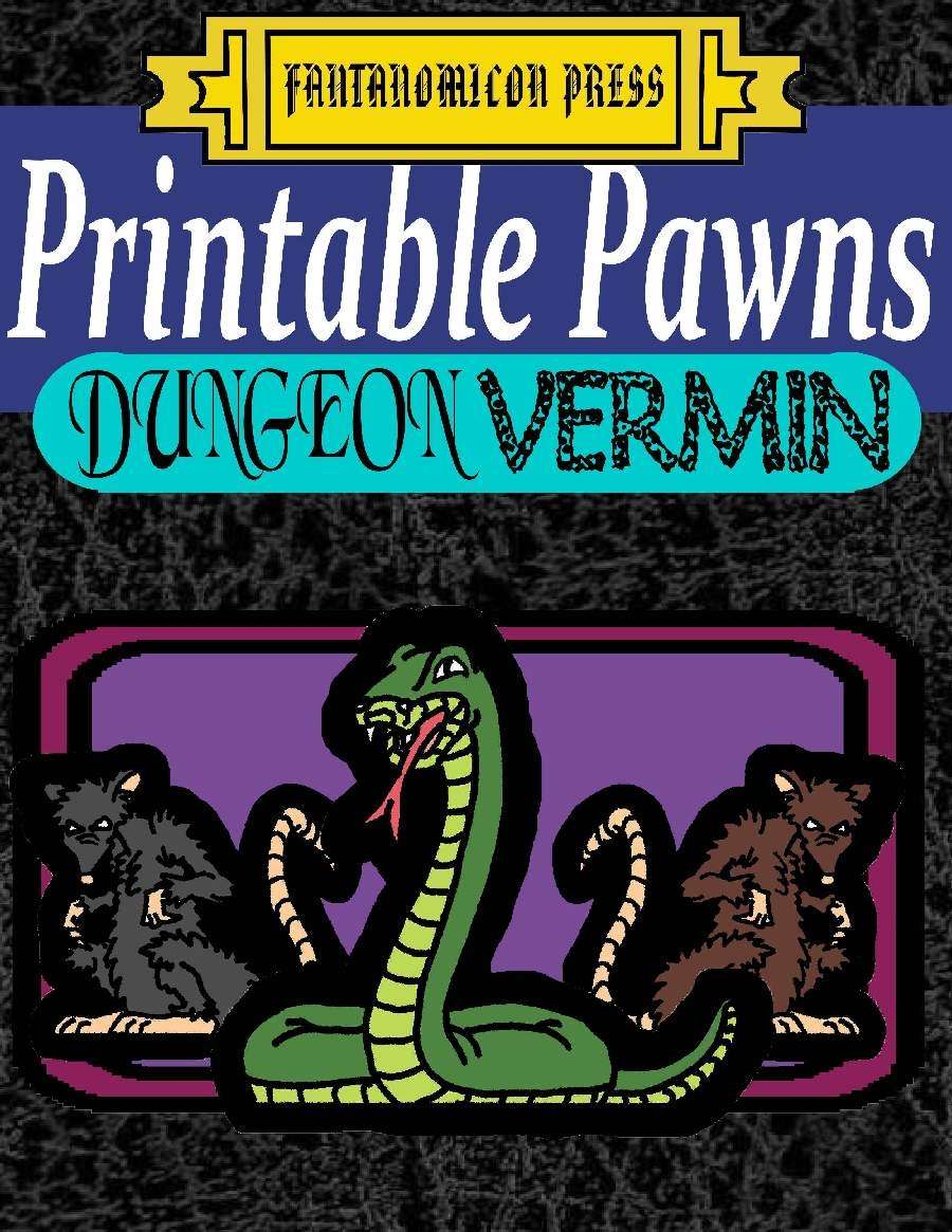 Printable Pawns: Dungeon Vermin - Fantanomicon Press | PRINTABLE PAWNS | DriveThruRPG