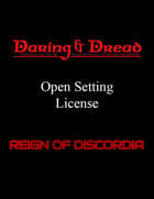 Open Setting License for the Daring & Dread and Reign of Discordia Settings by Darrin Drader Designs