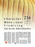 Character: More or Less Promising Olde Worlde Adventurers