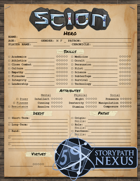Scion 2e Deluxe Character Sheet Pack