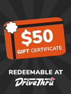 DriveThruCards $50 Gift Certificate/Account Deposit
