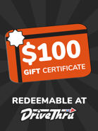 DriveThruCards $100 Gift Certificate/Account Deposit