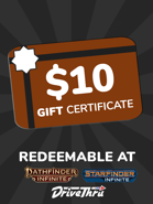 Starfinder Infinite $10 Gift Certificate/Account Deposit