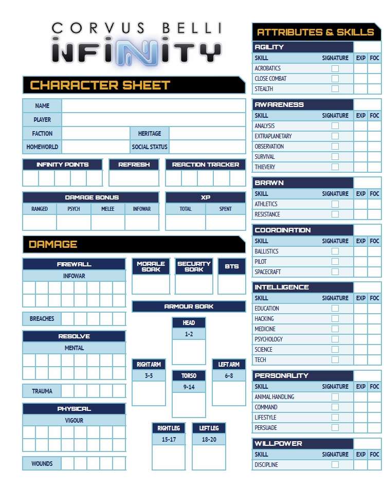 Infinity: Infinity RPG Core Book - PDF