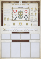 Legends of Avallen - Character Sheets - FREE