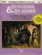 AC6 D&D Player Character Record Sheets