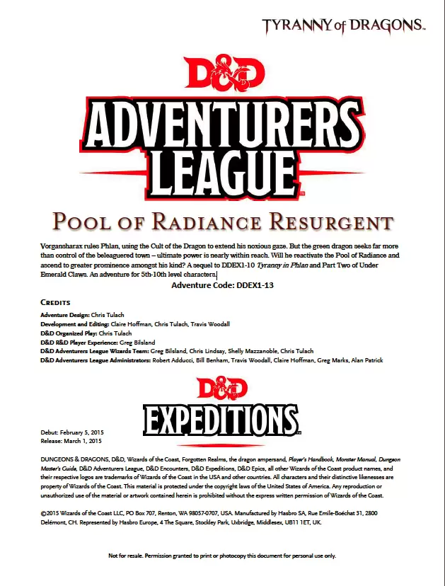 Cover of DDEX01-13 Pool of Radiance Resurgent