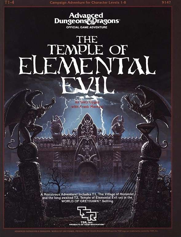 TSR good AD&D T1-4 9147 The Temple of Elemental Evil 1st Print Complete